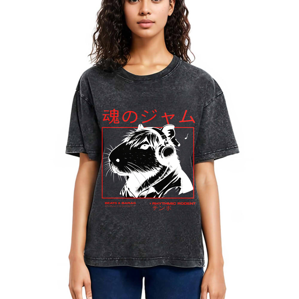 Tokyosol Japanese Capybara Soul Jam Washed T-Shirt