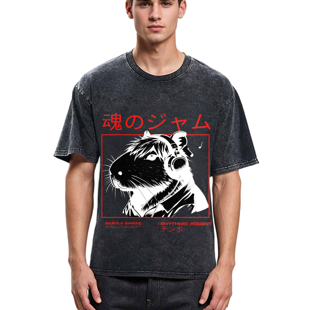 Tokyosol Japanese Capybara Soul Jam Washed T-Shirt