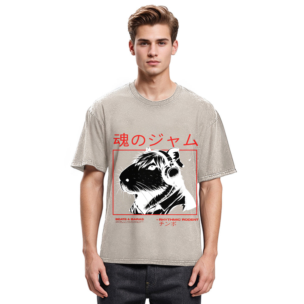 Tokyosol Japanese Capybara Soul Jam Washed T-Shirt
