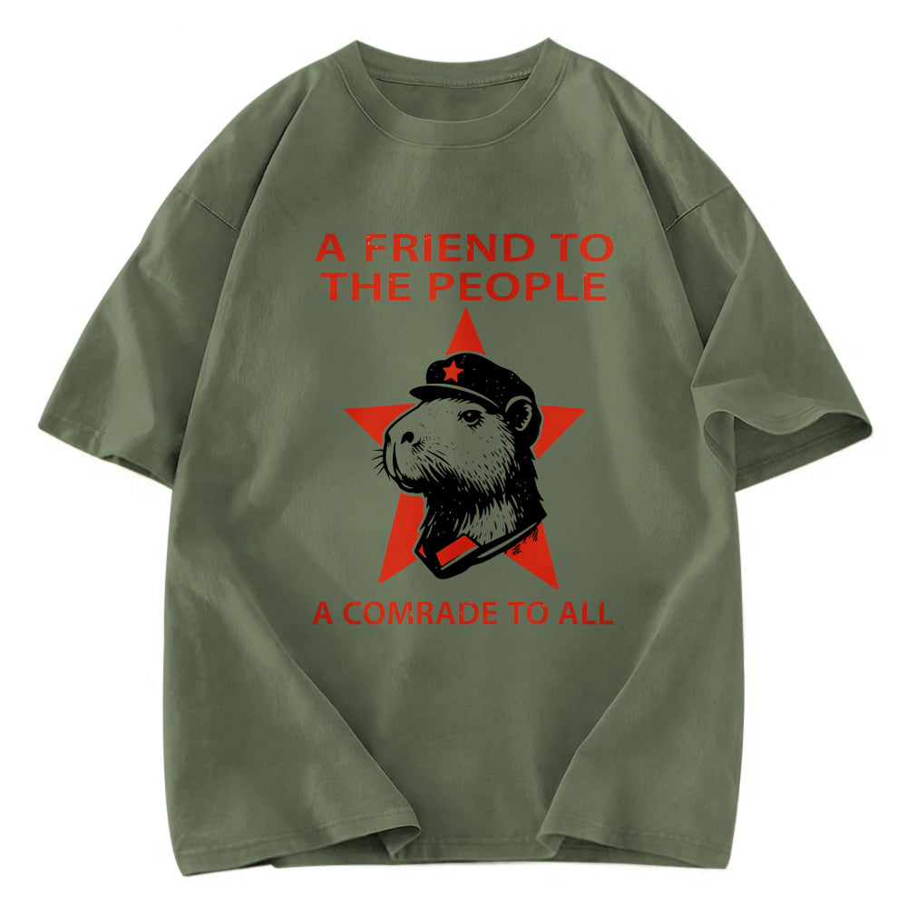 Tokyosol Capibalism Funny Washed T-Shirt