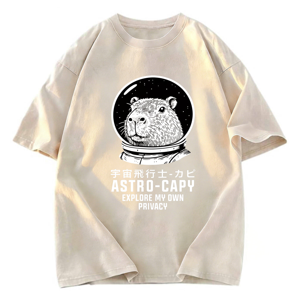Tokyosol Astronaut Capybara Washed T-Shirt