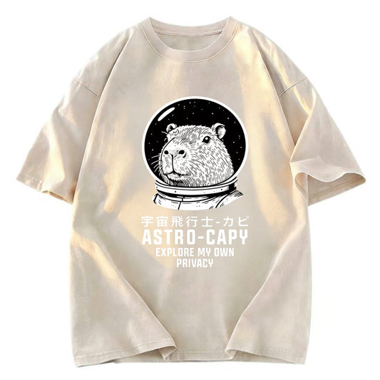 Tokyosol Astronaut Capybara Washed T-Shirt