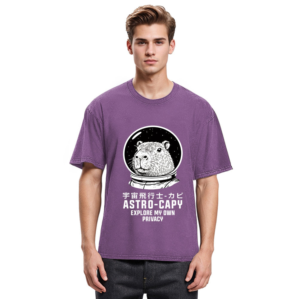 Tokyosol Astronaut Capybara Washed T-Shirt