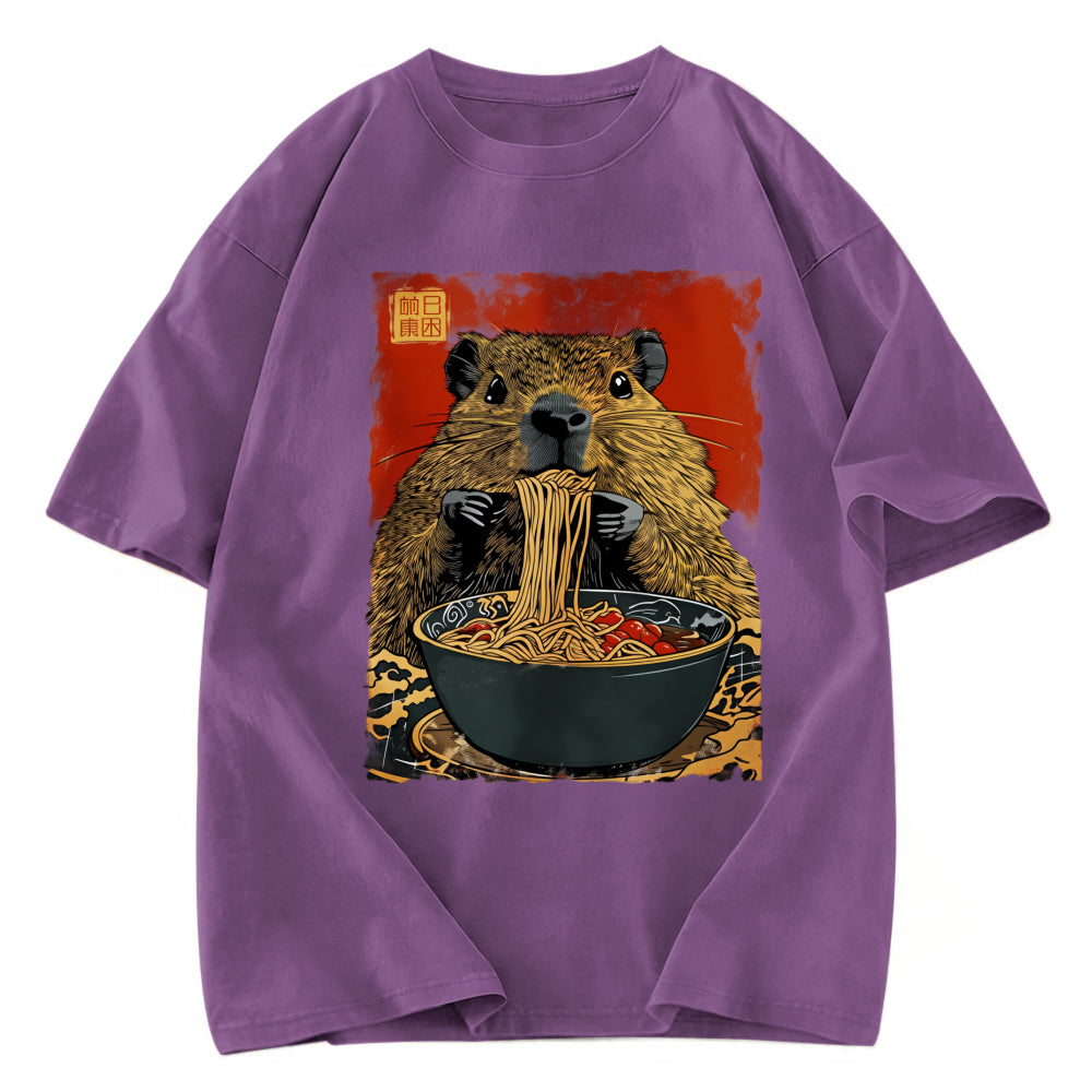 Tokyosol Capybara Ramen Lover Washed T-Shirt