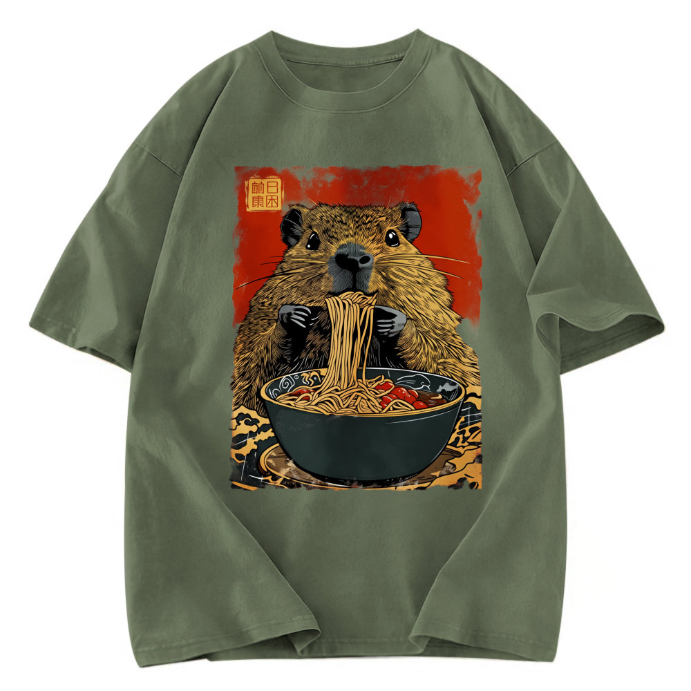 Tokyosol Capybara Ramen Lover Washed T-Shirt