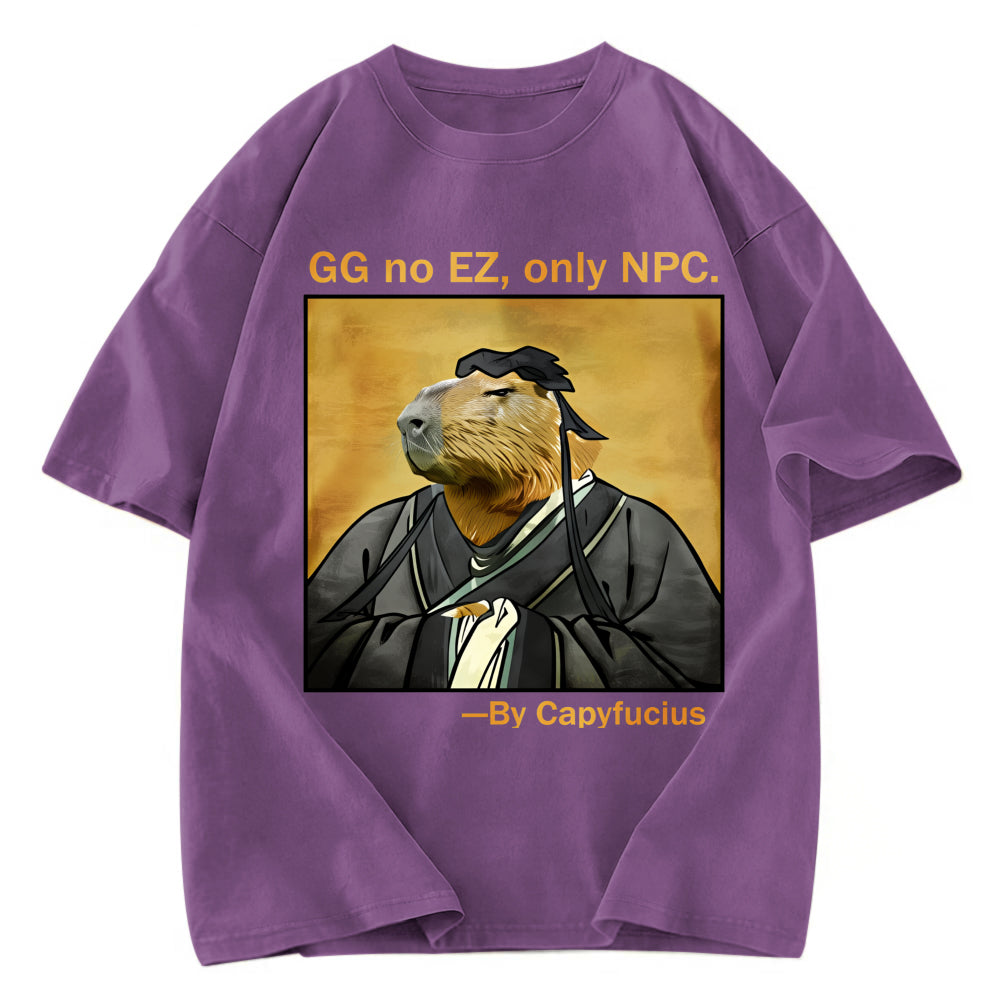 Tokyosol Confucius Capybara Quote Washed T-Shirt