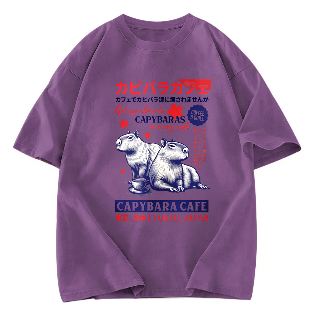 Tokyosol Tokyo Japan Capybara Cafe Washed T-Shirt