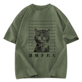 Tokyosol Cat That Was Arrested Washed T-Shirt