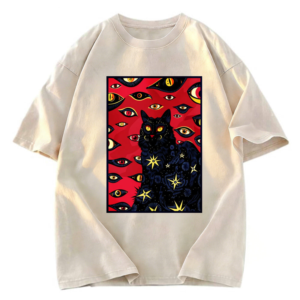 Tokyosol Mysterious Cat Washed T-Shirt