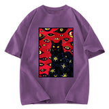 Tokyosol Mysterious Cat Washed T-Shirt