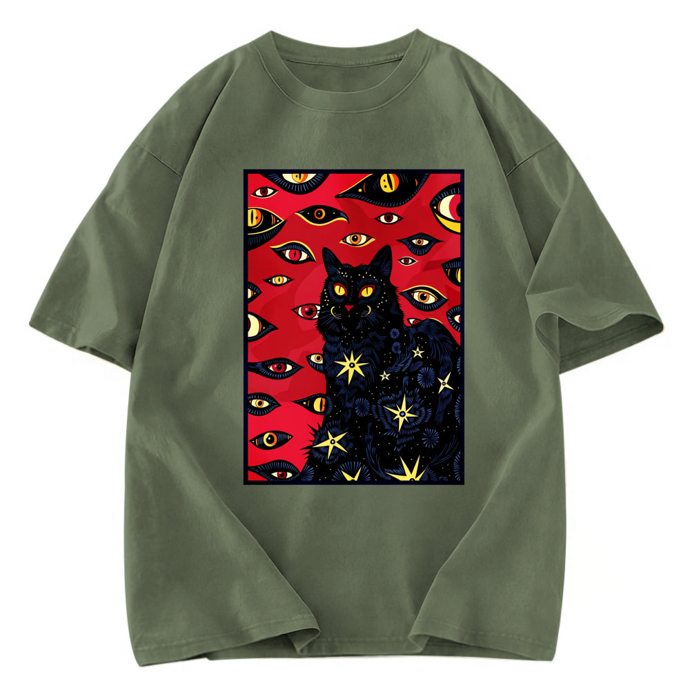 Tokyosol Mysterious Cat Washed T-Shirt