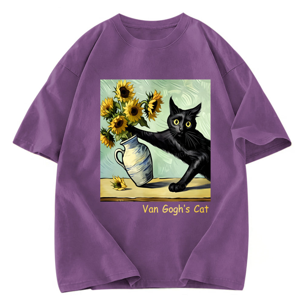 Tokyosol Van Gogh's Naughty Cat Washed T-Shirt