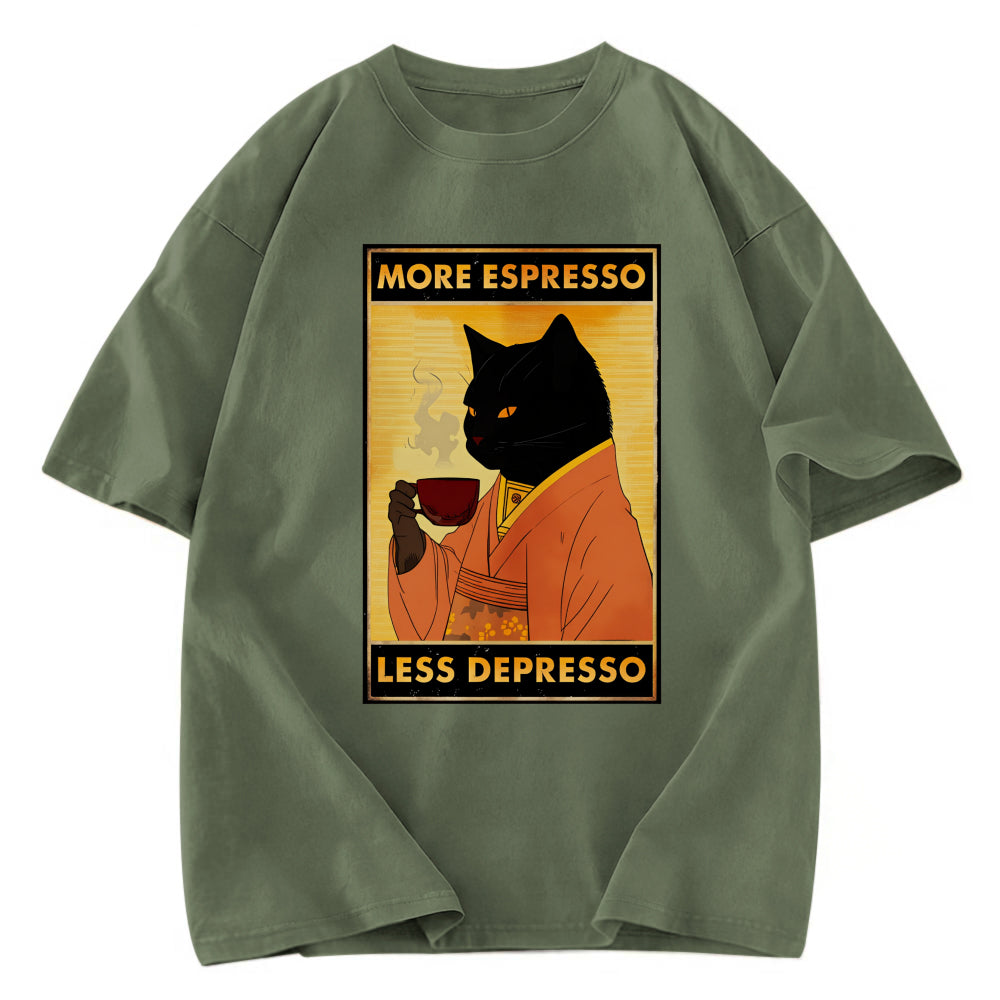 Tokyosol Increase Espresso Decrease Distress Washed T-Shirt