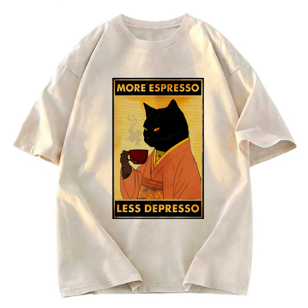 Tokyosol Increase Espresso Decrease Distress Washed T-Shirt