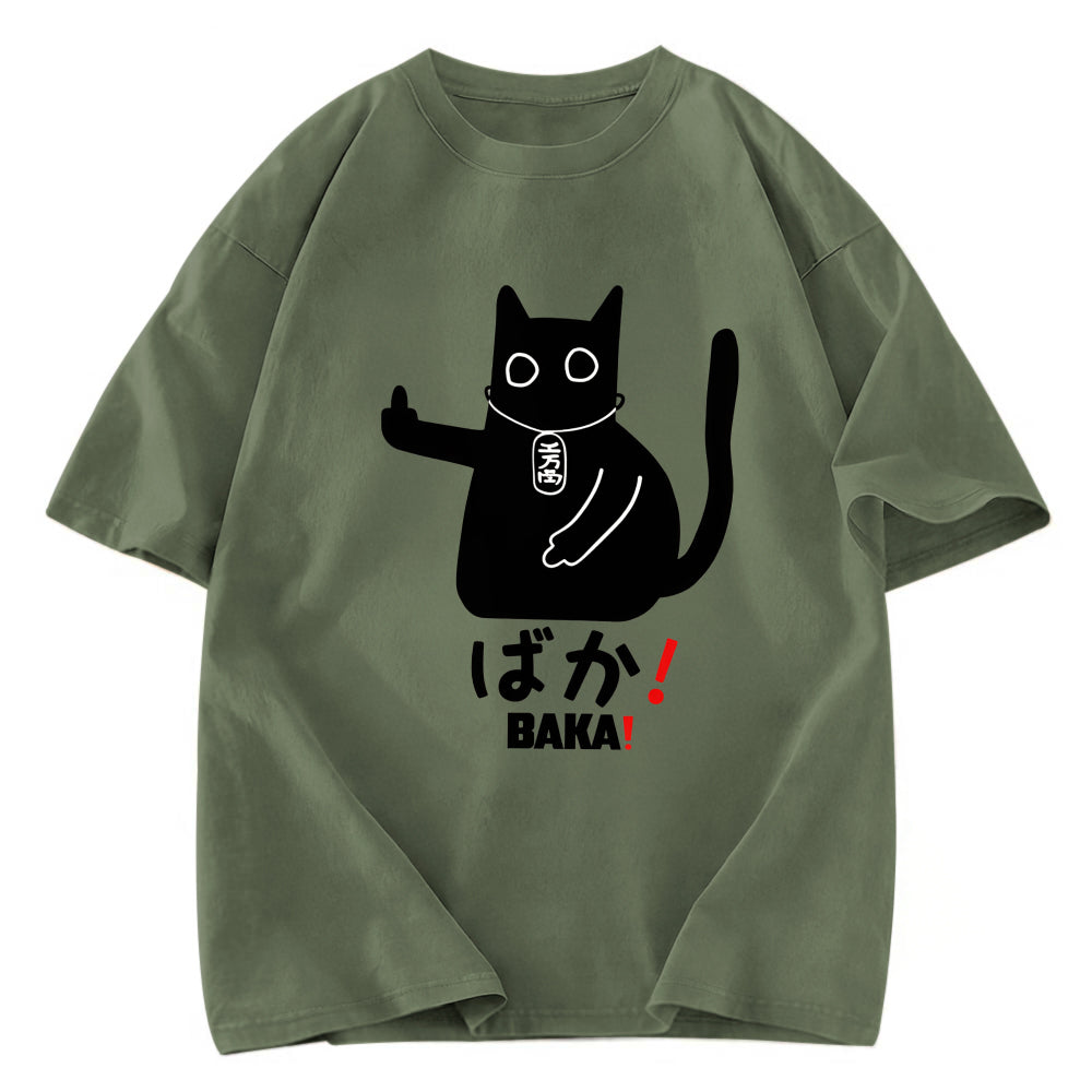 Tokyosol Japanese Baka Cat Washed T-Shirt