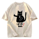 Tokyosol Japanese Baka Cat Washed T-Shirt