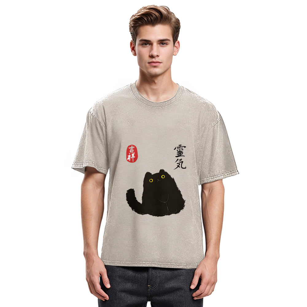 Tokyosol Black Civet Cat Washed T-Shirt