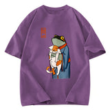 Tokyosol The Frog Holds The Cat Washed T-Shirt