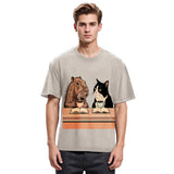 Tokyosol Capybara And Cat Talk Washed T-Shirt