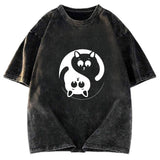 Tokyosol Yin Yang Gossip Cat Washed T-Shirt