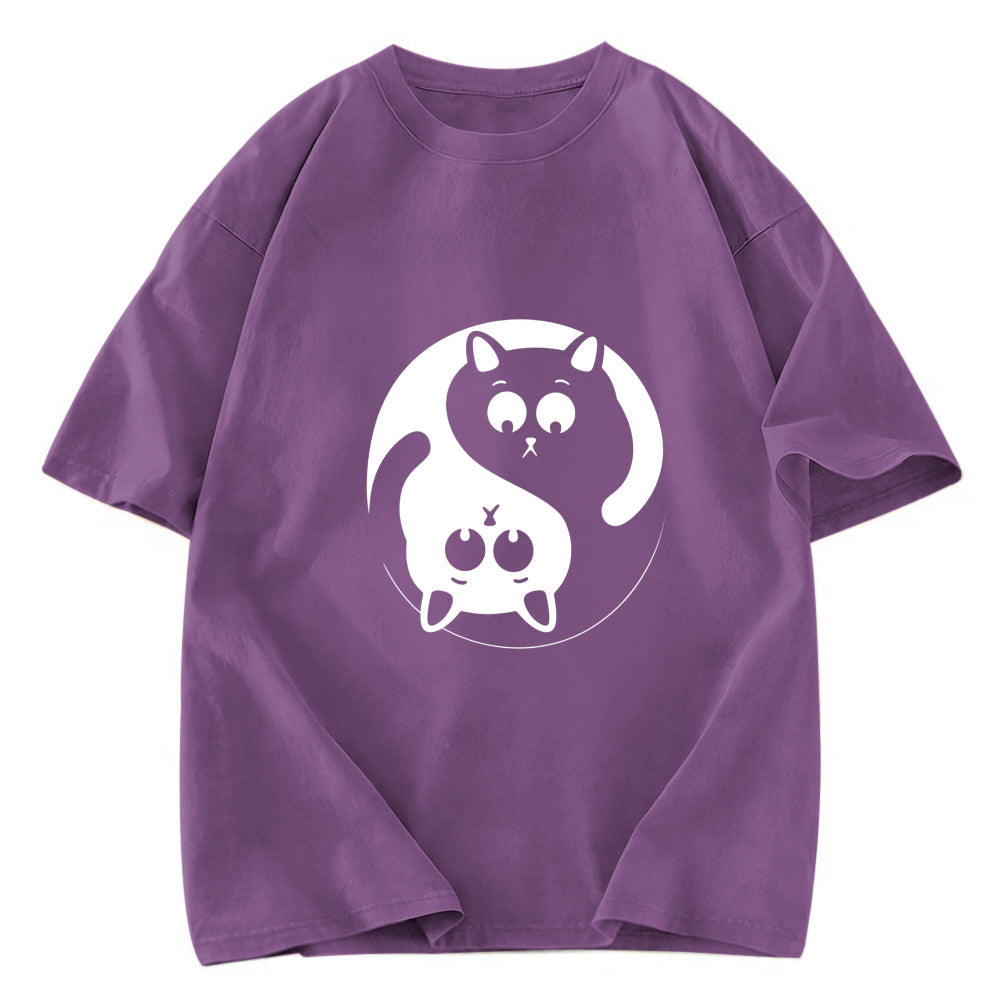 Tokyosol Yin Yang Gossip Cat Washed T-Shirt
