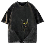 Tokyosol Screaming Black Cat Washed T-Shirt