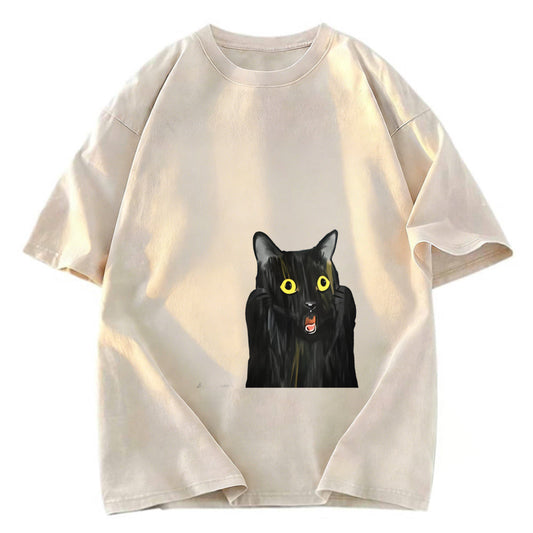Tokyosol Screaming Black Cat Washed T-Shirt