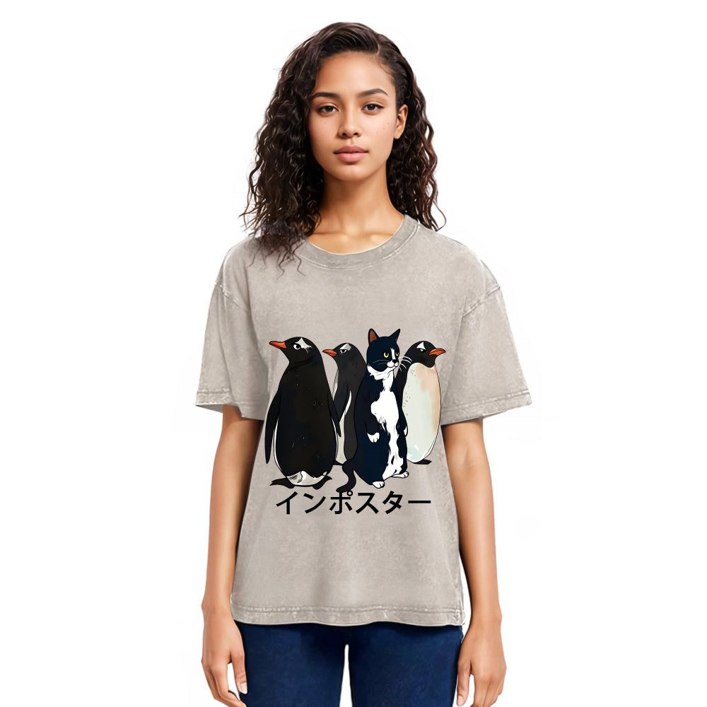 Tokyosol Imposter Among Penguins Washed T-Shirt