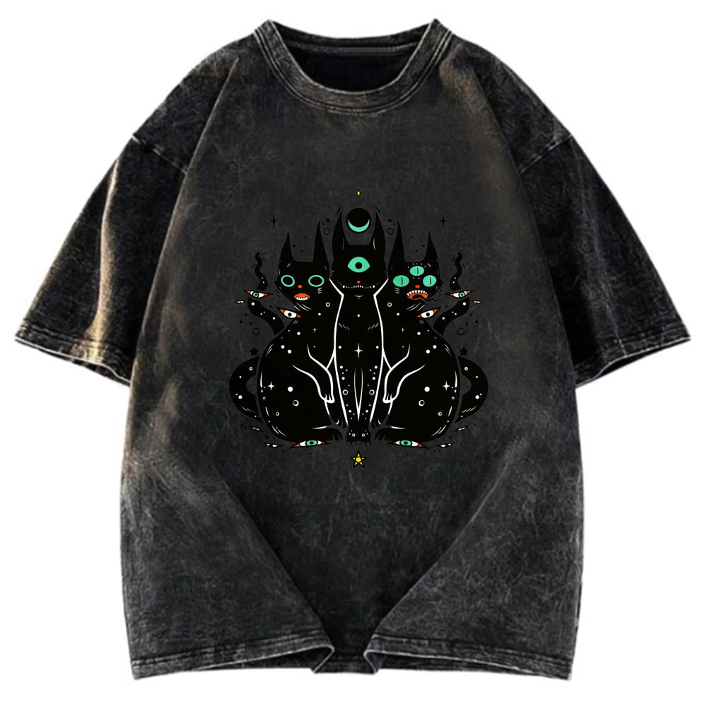 Tokyosol Mystic Cat Trinity Washed T-Shirt