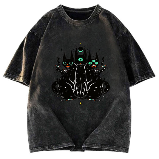 Tokyosol Mystic Cat Trinity Washed T-Shirt