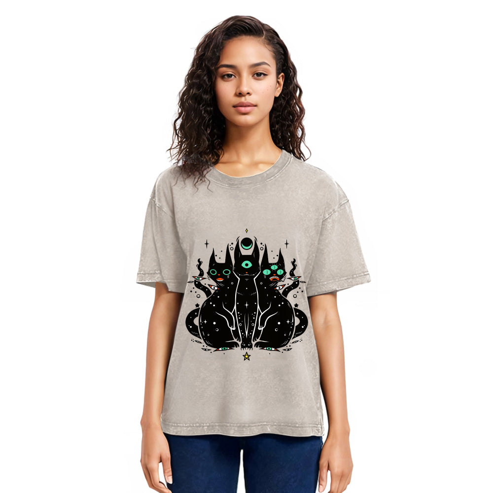 Tokyosol Mystic Cat Trinity Washed T-Shirt