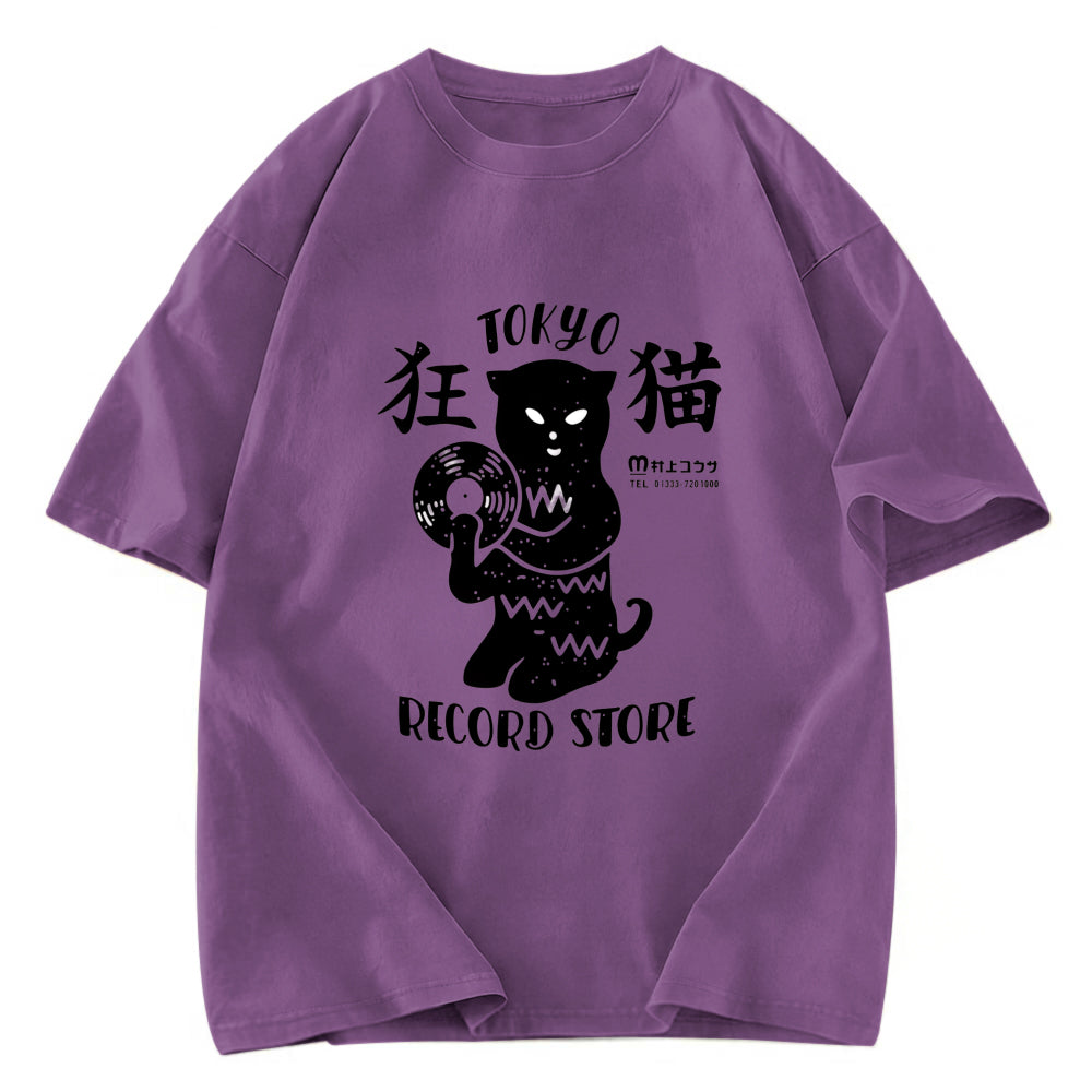 Tokyosol Tokyo Record Store Cat CD Washed T-Shirt