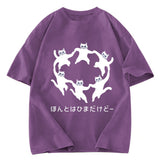 Tokyosol Leisure Cats Japanese Washed T-Shirt