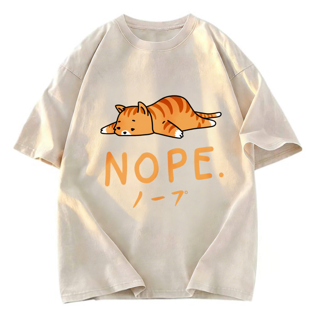 Tokyosol Cute Lying Cat Washed T-Shirt