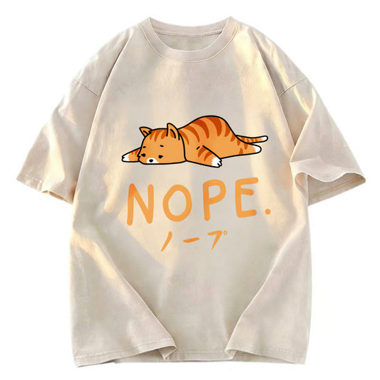 Tokyosol Cute Lying Cat Washed T-Shirt