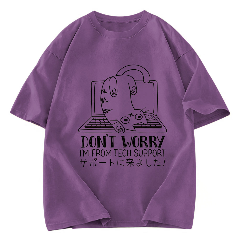Tokyosol I'm From Tech Support Cat Washed T-Shirt