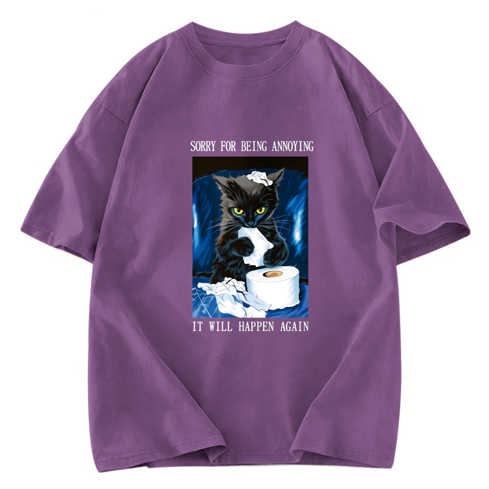 Tokyosol Naughty Cat Destroys Toilet Paper Washed T-Shirt