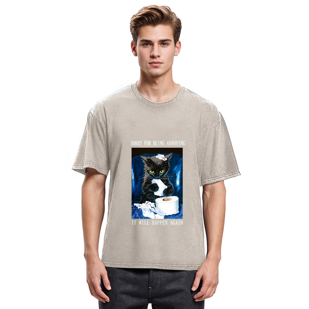 Tokyosol Naughty Cat Destroys Toilet Paper Washed T-Shirt