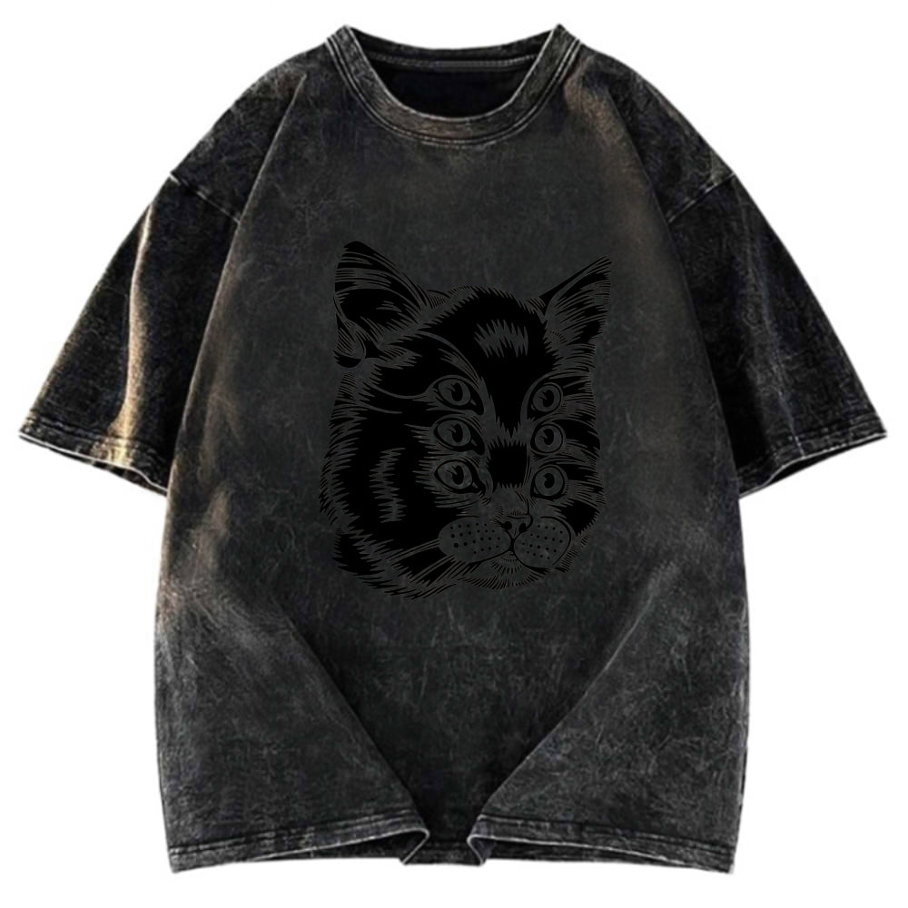 Tokyosol Six-eyed Cat Japan Washed T-Shirt