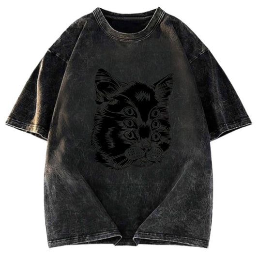 Tokyosol Six-eyed Cat Japan Washed T-Shirt