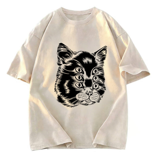 Tokyosol Six-eyed Cat Japan Washed T-Shirt