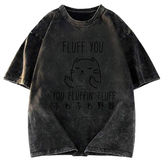 Tokyosol Fluff You Cat Washed T-Shirt
