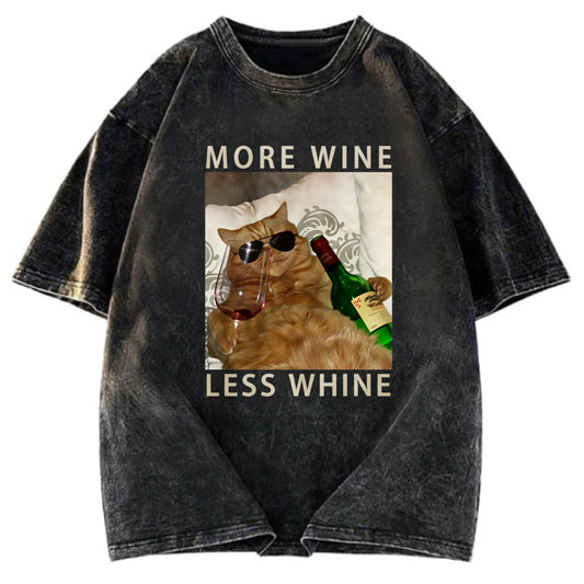 Tokyosol More Wine Less Whine Washed T-Shirt