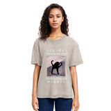 Tokyosol Funny Mysterious Cat Washed T-Shirt