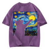 Tokyosol Black Cat Touch The Moon Washed T-Shirt
