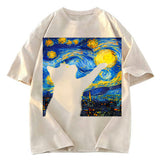 Tokyosol Black Cat Touch The Moon Washed T-Shirt