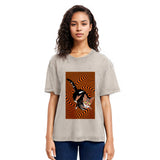 Tokyosol Psychedelic Orange Cat Washed T-Shirt