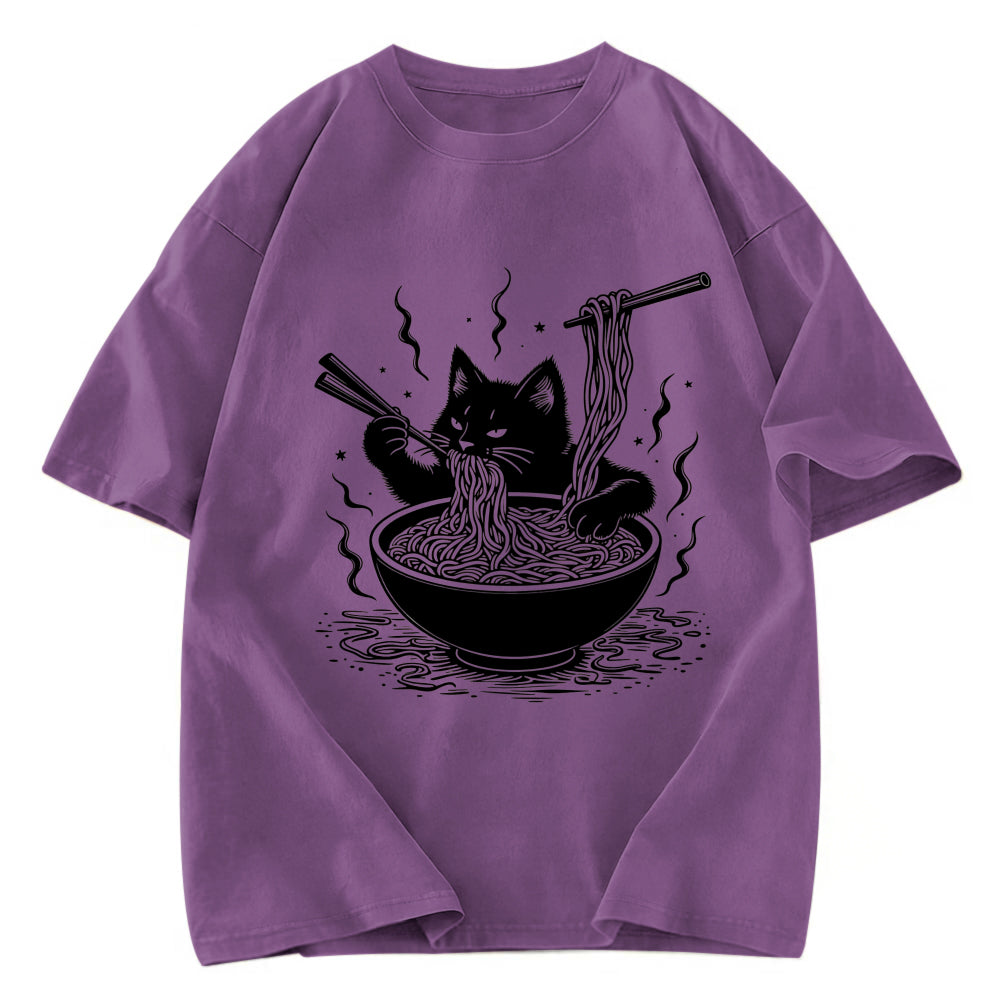 Tokyosol Ramen Lover Cat Washed T-Shirt