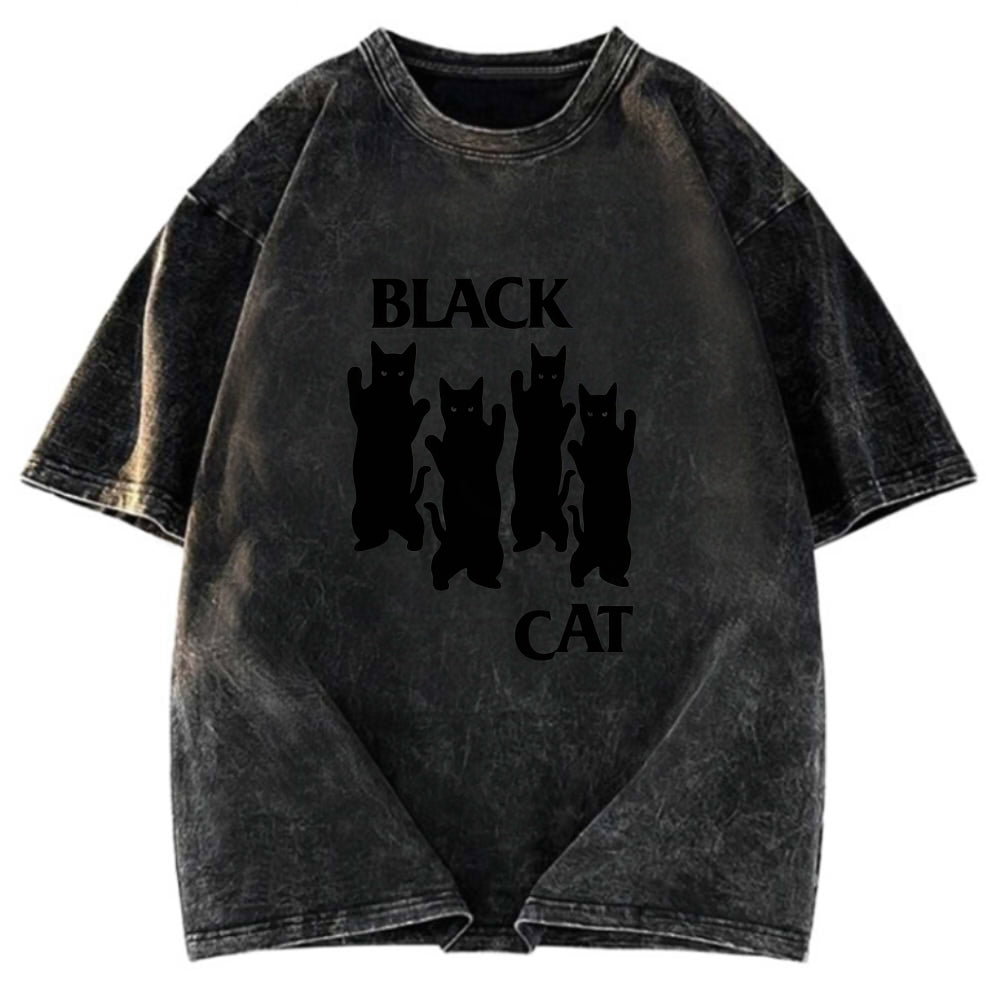 Tokyosol Four Black Cats Washed T-Shirt