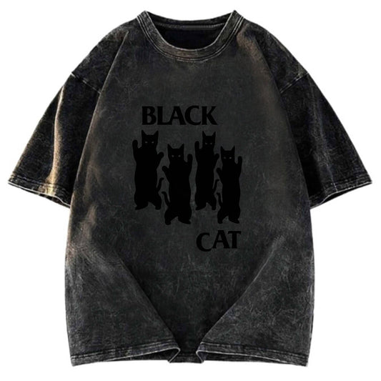 Tokyosol Four Black Cats Washed T-Shirt